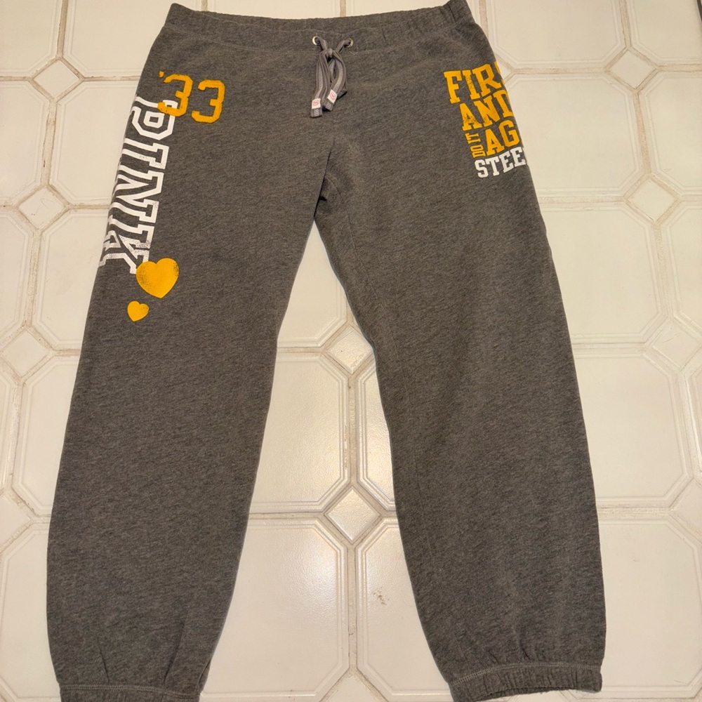 PINK Victoria's Secret Gray Sweatpants Pittsburgh Steelers